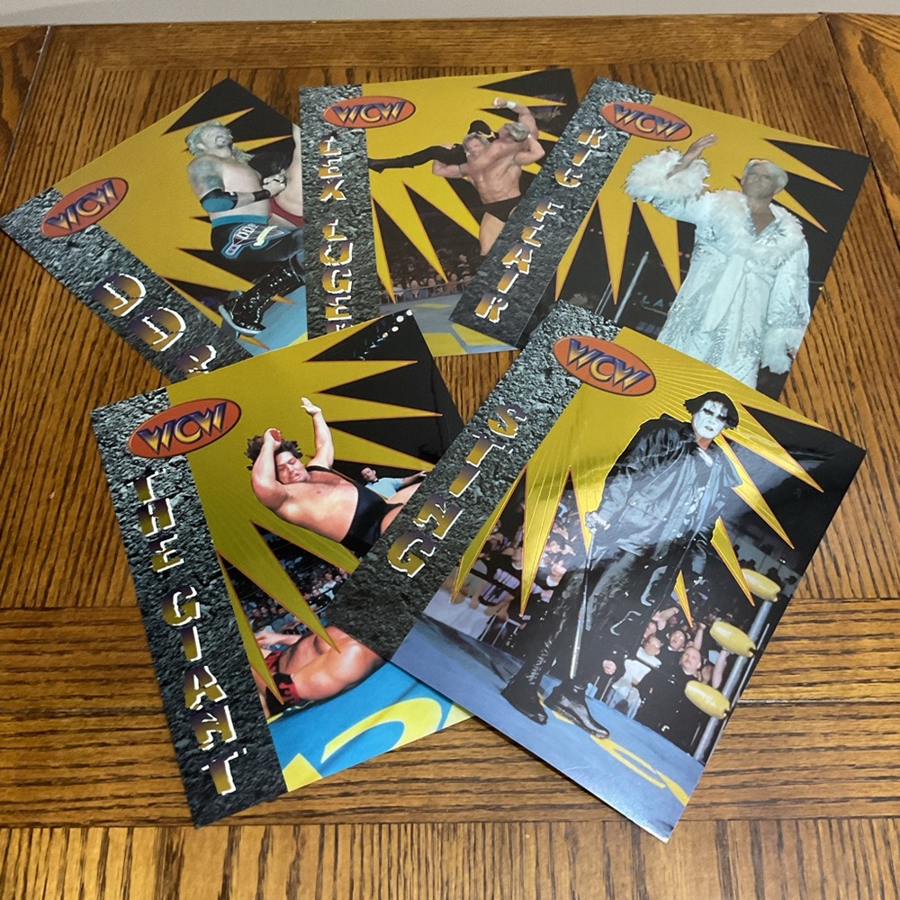 5 WCW wrestling collectors prints: Sting, Giant, Diamond Dallas Page & Lex Luger